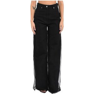 Msgm, Dames, Broeken, Zwart, Maat: M Katoen,