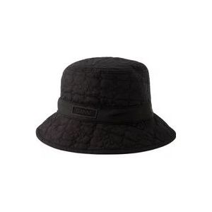 Ganni Gewatteerde Tech Bucket Hat - Zwart , Black , Dames , Maat: Xs/S