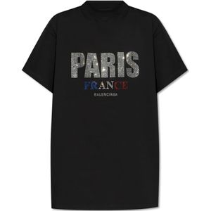 Balenciaga, Dames, Tops, Zwart, Maat: M Katoen,