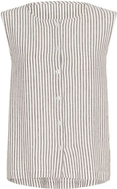 Kaffe - KAMilia - Blouse - Zwart/Wit - Mouwloos - Gestreept