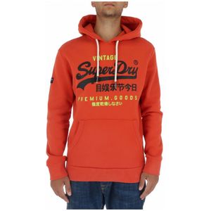 Superdry, Heren, Sweatshirts & Hoodies, Oranje, Maat: M Katoen,