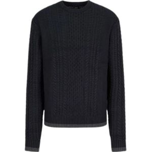 Armani Exchange, Heren, Truien, Blauw, Maat: 2XL Viscose,