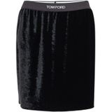 Tom Ford, Dames, Rokken, Zwart, Maat: 2XS Velours,