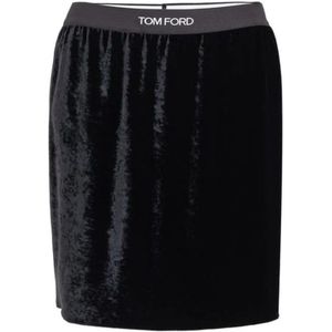 Tom Ford, Dames, Rokken, Zwart, Maat: 2XS Velours,