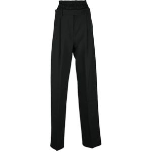 Sportmax, Dames, Broeken, Zwart, Maat: XS Viscose,