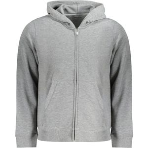 Calvin Klein - Sportieve Hoodie - Grijs - Polyester - Met Centrale Zakken en Rits