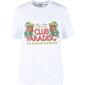 Msgm, Dames, Tops, Wit, Maat: 2XS Katoen,