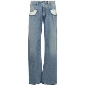 Maison Margiela - Rechte Jeans - Blauw - Dames - Katoen