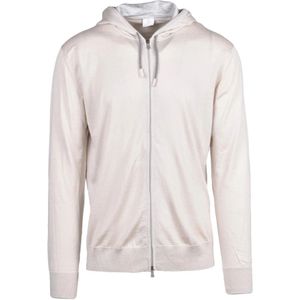 Eleventy, Heren, Sweatshirts & Hoodies, Beige, Maat: 2XL Zijde,