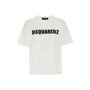 Dsquared2 Witte katoenen T-shirt , White , Dames , Maat: S