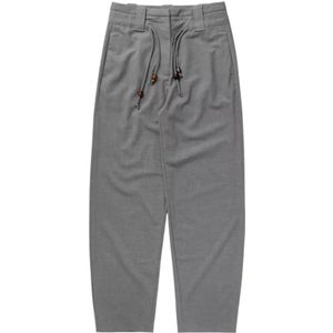 Ganni, Dames, Broeken, Grijs, Maat: L Leer,