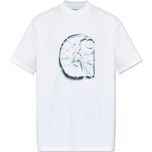 Carhartt Wip, Heren, Tops, Wit, Maat: S Katoen,