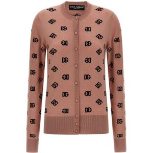 Dolce & Gabbana, Dames, Truien, Roze, Maat: S Zijde,