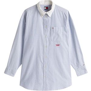 Tommy Jeans, Dames, Blouses & Shirts, Blauw, Maat: XS Katoen,