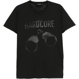 Dsquared2, Heren, Tops, Zwart, Maat: 2XL