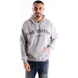 The Editor, Heren, Sweatshirts & Hoodies, Grijs, Maat: M Katoen,