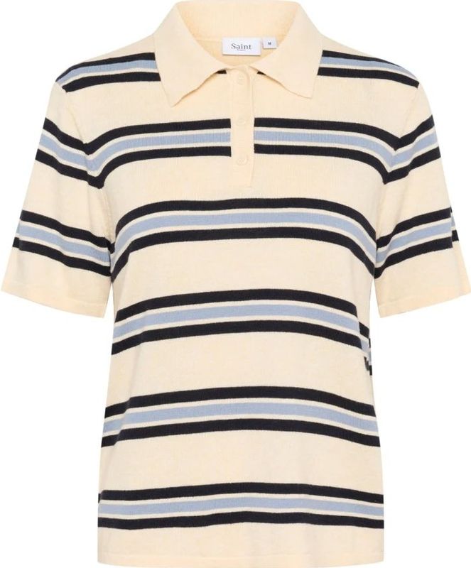 SAINT TROPEZ Trui 'LuviaSZ'  crème / lichtblauw / zwart