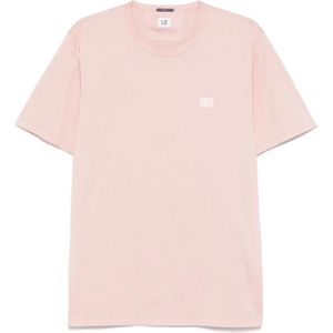 C.p. Company - Crew Neck T-shirt - Roze - Heren - Logo Patch