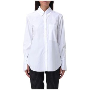 Patrizia Pepe, Dames, Blouses & Shirts, Wit, Maat: S Katoen,