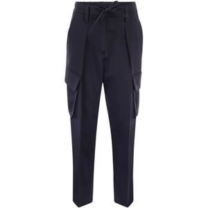 Brunello Cucinelli, Dames, Broeken, Blauw, Maat: M Viscose,