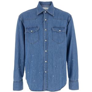 Tonywack, Heren, Overhemden, Blauw, Maat: L Denim,