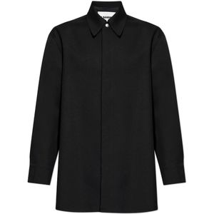 Jil Sander, Heren, Jassen, Zwart, Maat: M Wol,