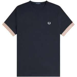 Fred Perry, Heren, Tops, Blauw, Maat: L Katoen,