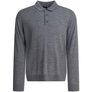 Vince, Heren, Tops, Grijs, Maat: L Wol,