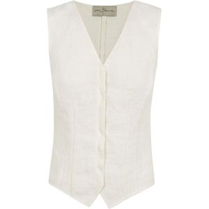 Cortana, Dames, Tops, Wit, Maat: 2XS Linnen,