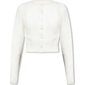 Maison Margiela - Cardigan - Wit - Wol - Ronde Hals - Lange Mouwen