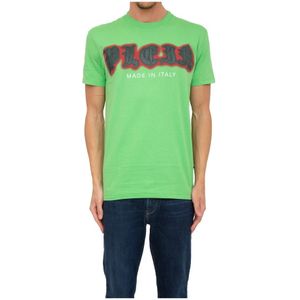 Philipp Plein, Heren, Tops, Groen, Maat: M Katoen,