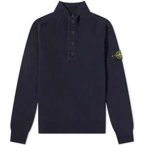 Stone Island, Heren, Truien, Blauw, Maat: XL Wol,