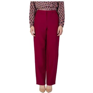 Vila - Straight Broek - Bordeaux - Dames - 95% Polyester