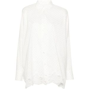 Ermanno Scervino, Dames, Blouses & Shirts, Wit, Maat: S Katoen,