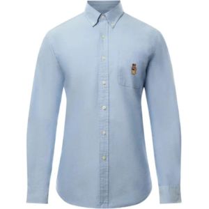 Polo Ralph Lauren, Heren, Overhemden, Blauw, Maat: S Katoen,