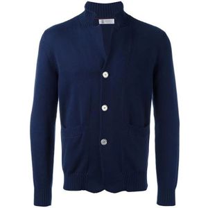 Brunello Cucinelli, Dames, Truien, Blauw, Maat: 3XL Katoen,
