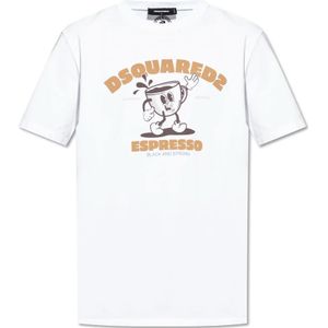 Dsquared2, Heren, Tops, Wit, Maat: L Katoen,