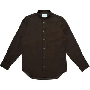 Nn07, Heren, Overhemden, Bruin, Maat: M Viscose,