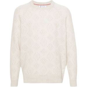 Brunello Cucinelli, Heren, Truien, Beige, Maat: XL Katoen,