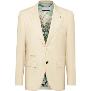 Philipp Plein, Heren, Jassen, Beige, Maat: 3XL Wol,