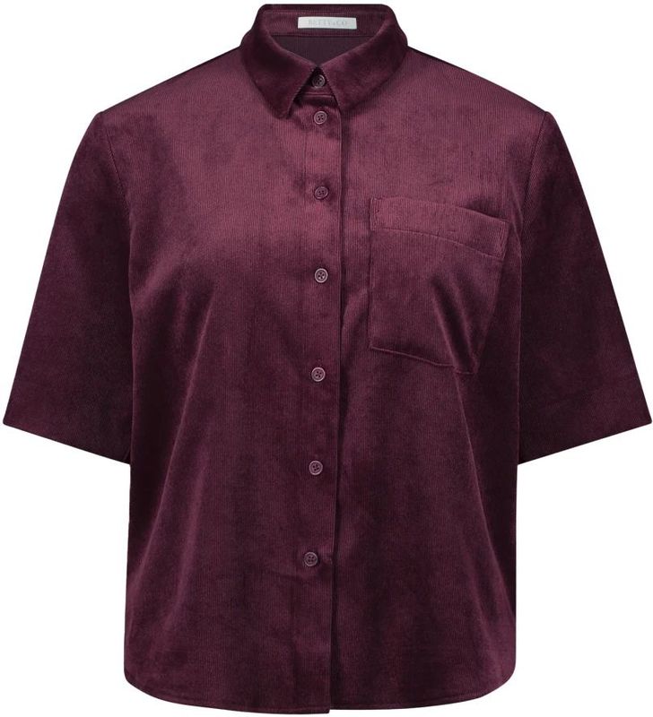 Betty & Co - Blouseshirt - Aubergine - Fluweel/Nicky Velours