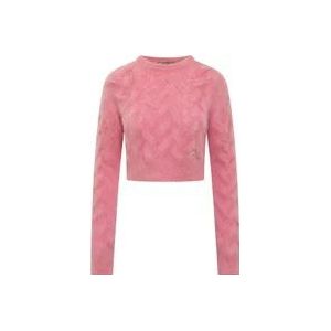 Dsquared2 Mohair 3D Crop Sweater , Pink , Dames , Maat: 2XS