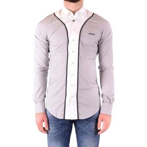 Dsquared2, Heren, Overhemden, Grijs, Maat: XS Katoen,