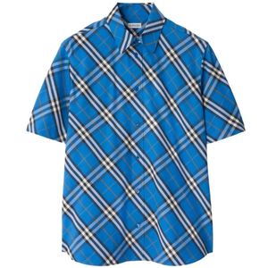Burberry, Heren, Overhemden, Blauw, Maat: S