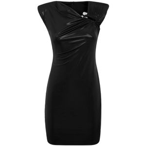 Philipp Plein - Jerseyjurk - Zwart - Padded Shoulder Mini Dress
