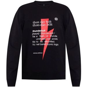 Neil Barrett, Heren, Sweatshirts & Hoodies, Zwart, Maat: M Katoen,