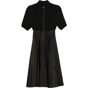 Moncler, Dames, Jurken, Zwart, Maat: S Satijn,