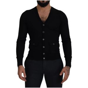 Dolce & Gabbana, Heren, Truien, Zwart, Maat: XS Wol,
