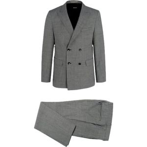 Hugo, Heren, Pakken, Grijs, Maat: M Wol,