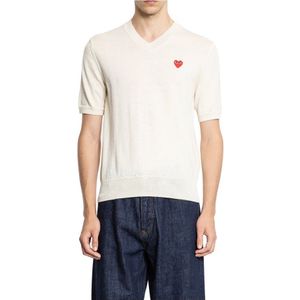 Comme des Garçons Play, Heren, Tops, Wit, Maat: S Wol,